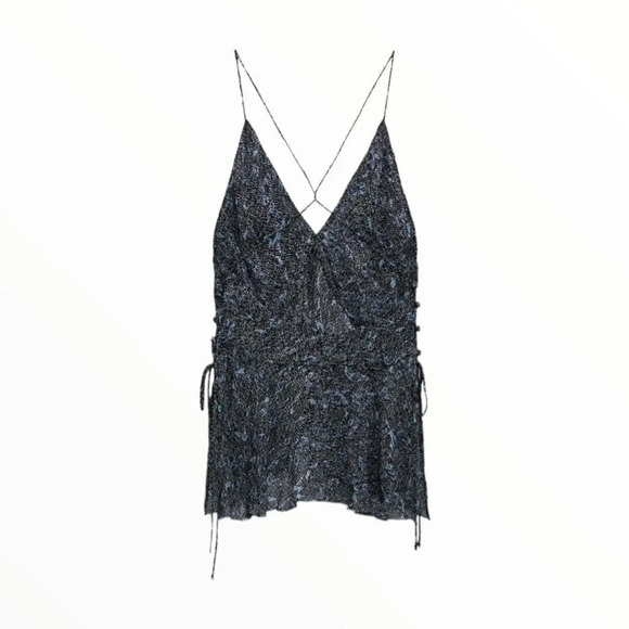 ZARA | Blue | PRINTED TOP - Picture 3 of 13